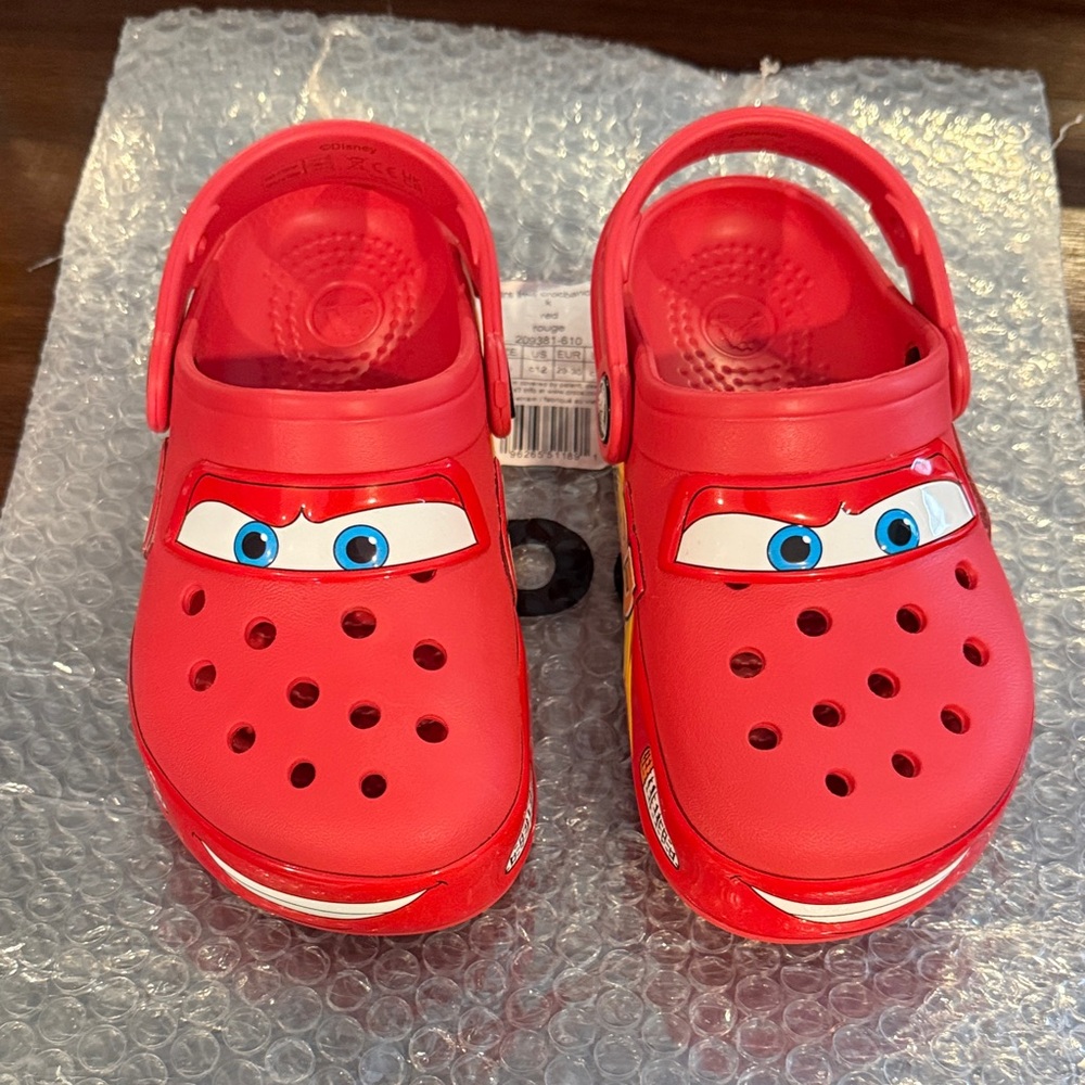 Lightning McQueen kids crocs size C12